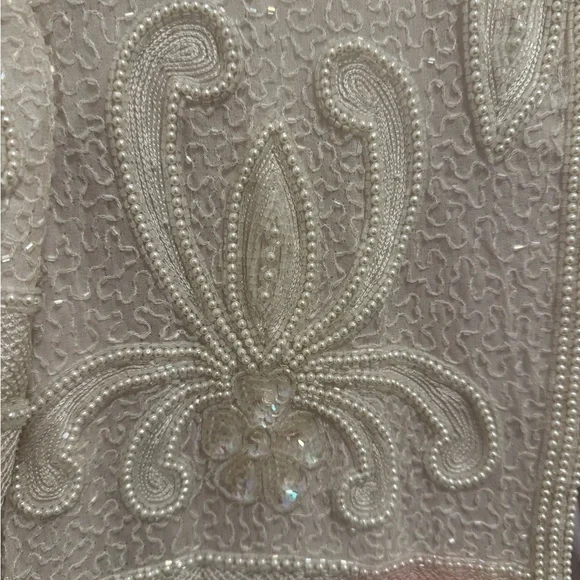 VINTAGE Nipon Boutique Cream Beaded Jacket - Picture 5 of 6